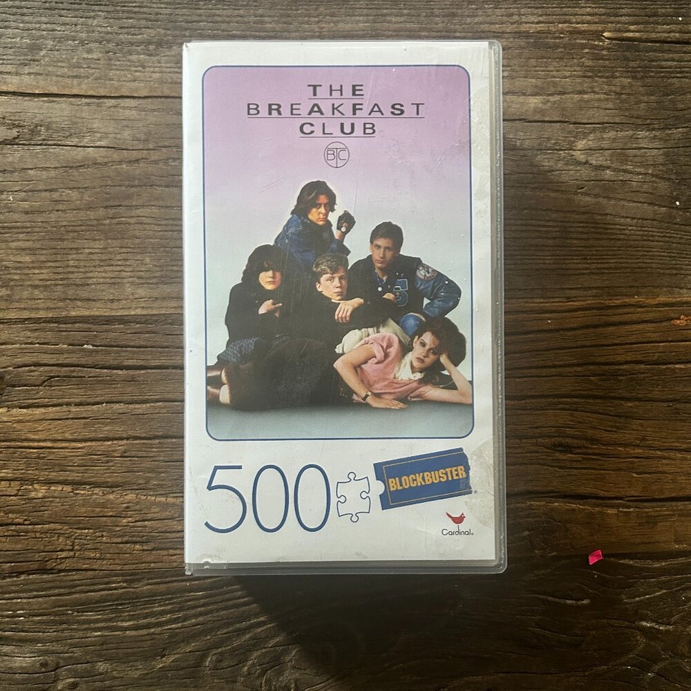 The Breakfast Club 500 Piece Jigsaw Puzzle Retro Blockbuster‎ VHS Case New GenX